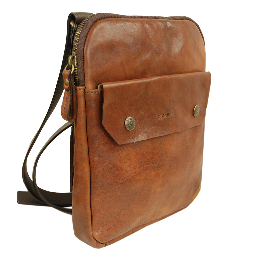 Kleine braune Messenger-Tasche mit Tasche ⎪ Old Tuscany ⎪ Chiarugi