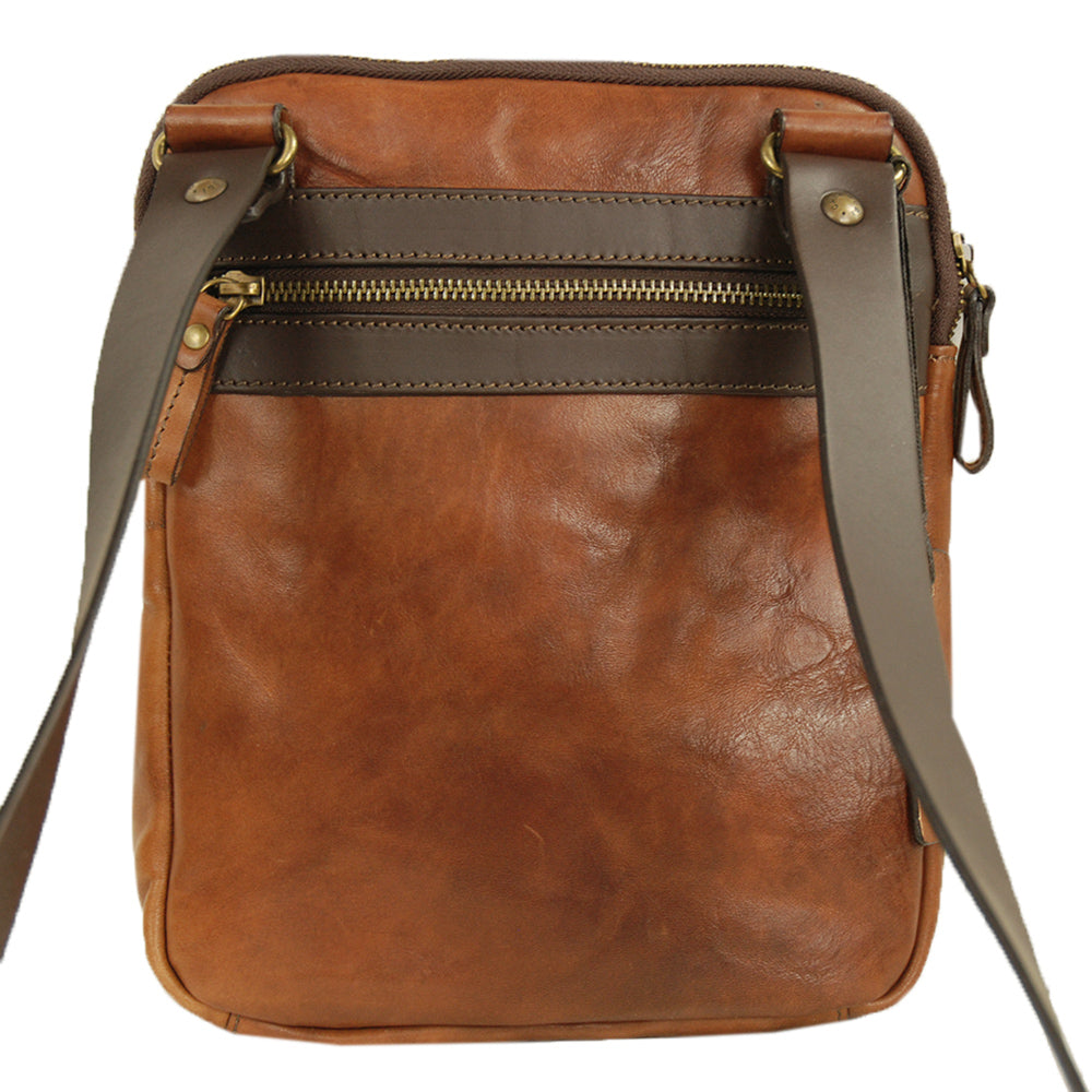 Kleine braune Messenger-Tasche mit Tasche ⎪ Old Tuscany ⎪ Chiarugi