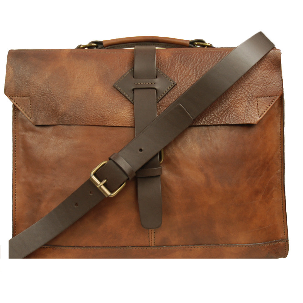 Ruskea nahkasalkku 16" ⎪ Old Tuscany ⎪Chiarugi
