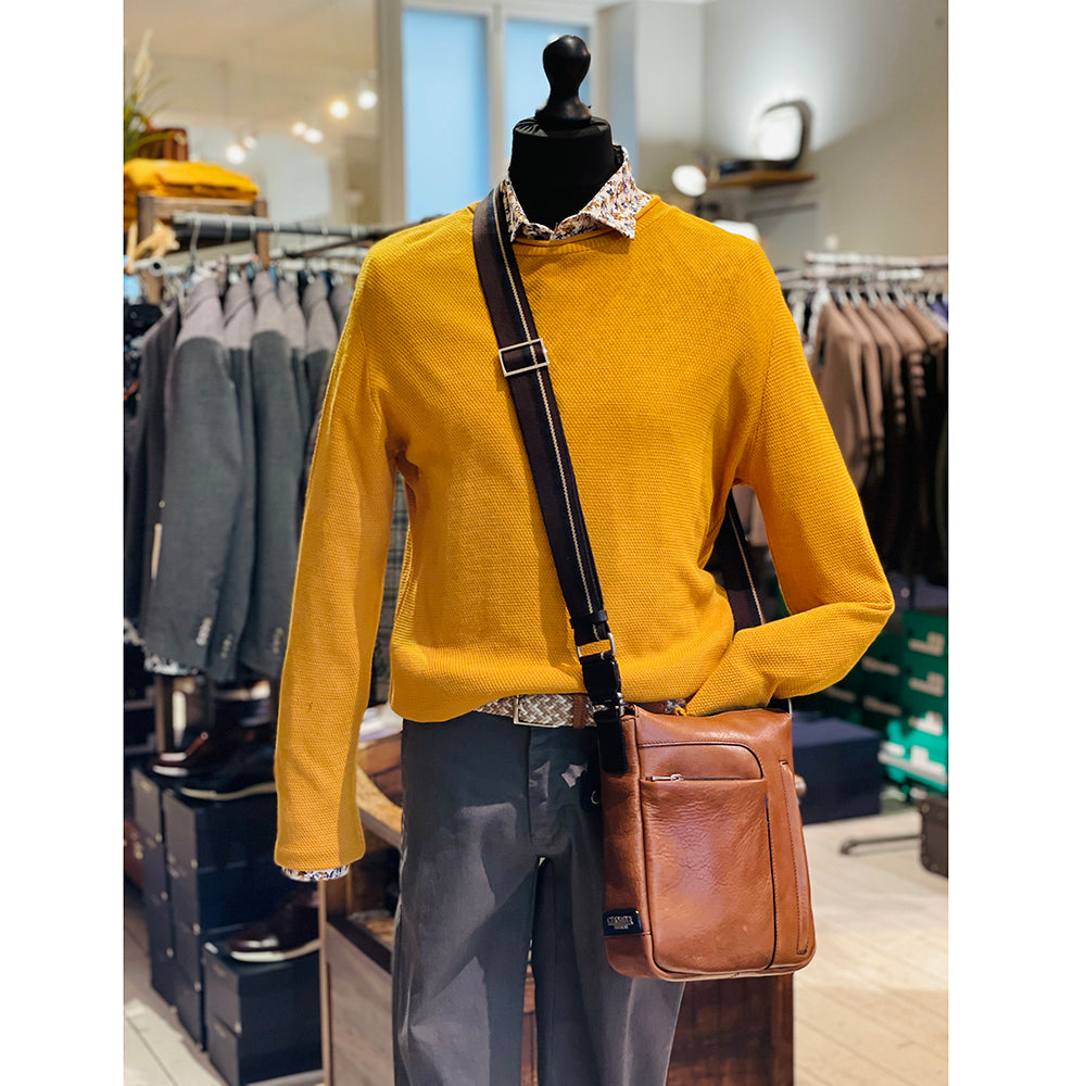 Kleine braune Messenger-Ledertasche ⎪Chiarugi