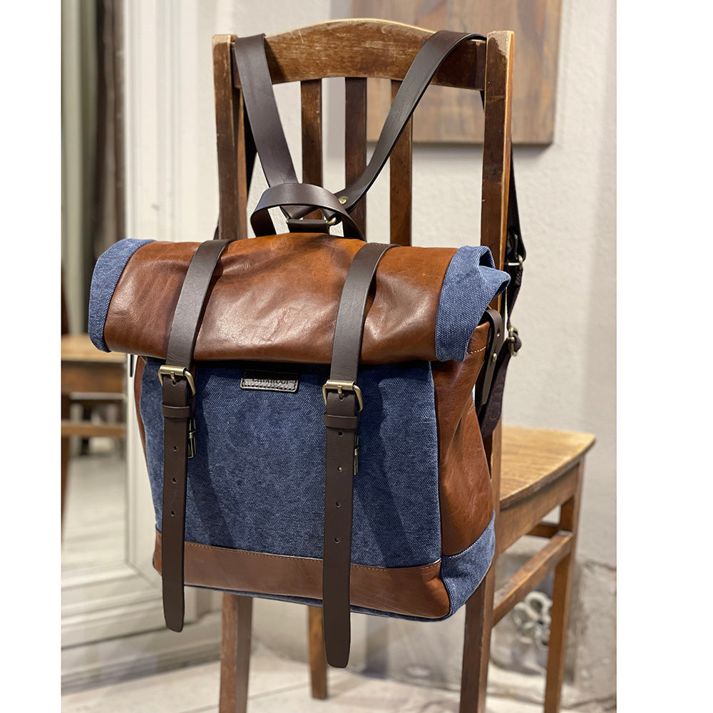 Iso nahkareppu⎪ Old Tuscany Denim ⎪ Chiarugi