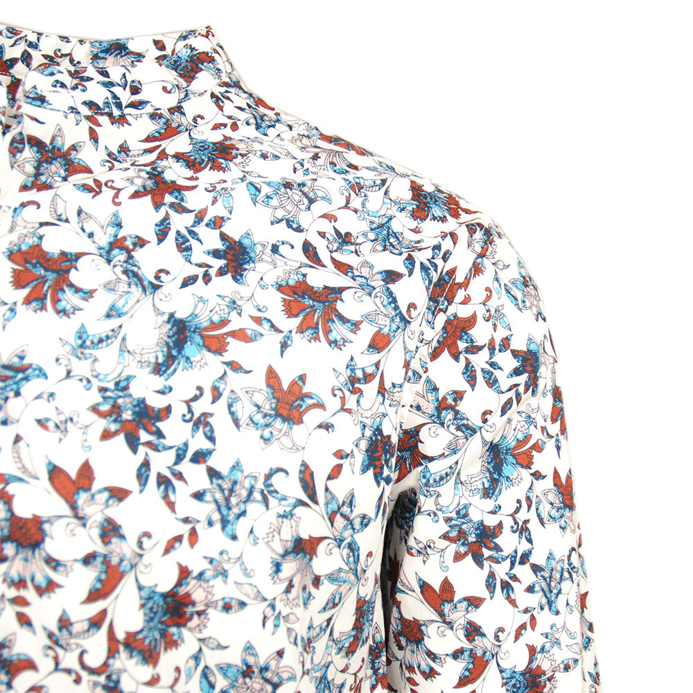 Light beige patterned stand-up collar shirt ⎪ Mao ⎪ Circus Red