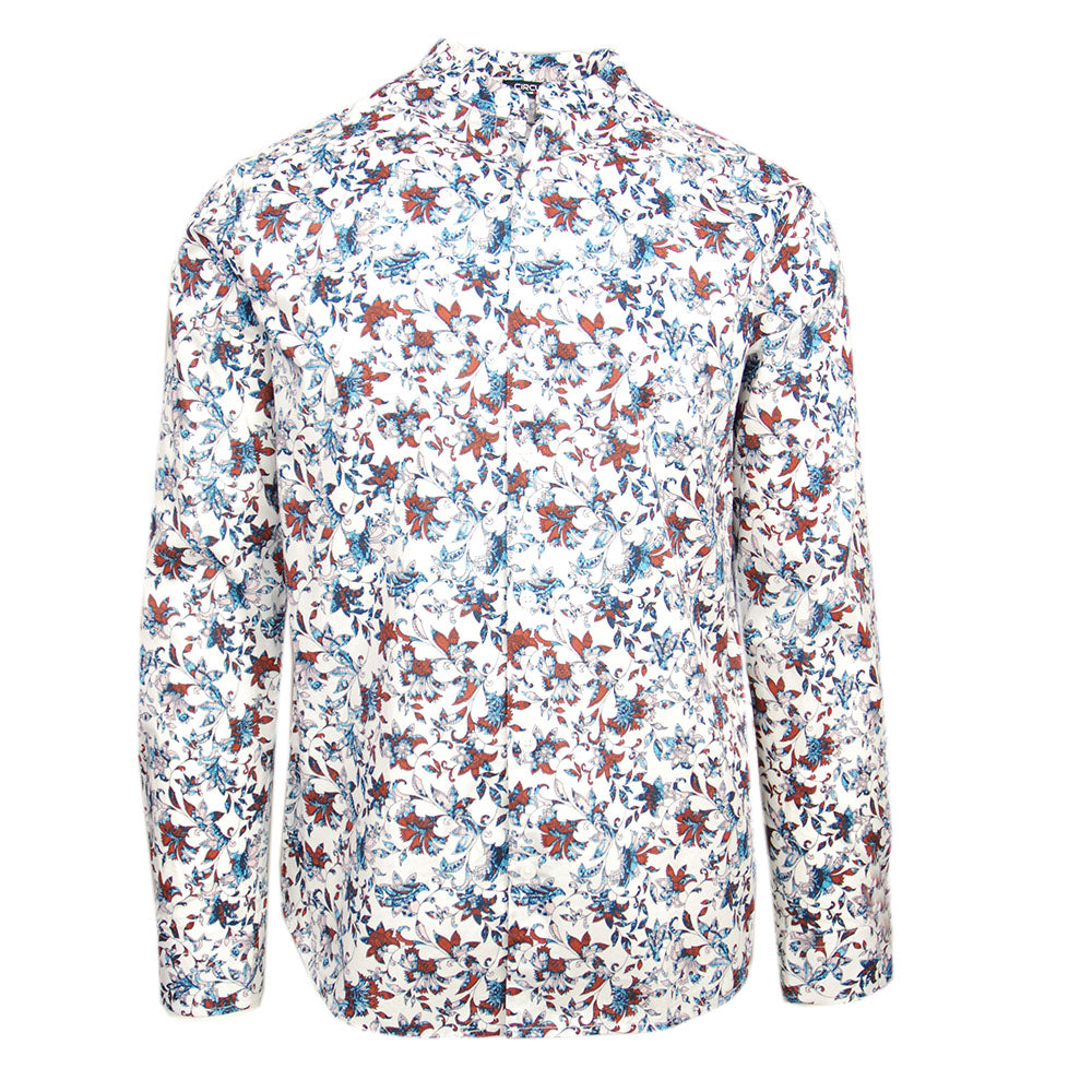 Light beige patterned stand-up collar shirt ⎪ Mao ⎪ Circus Red