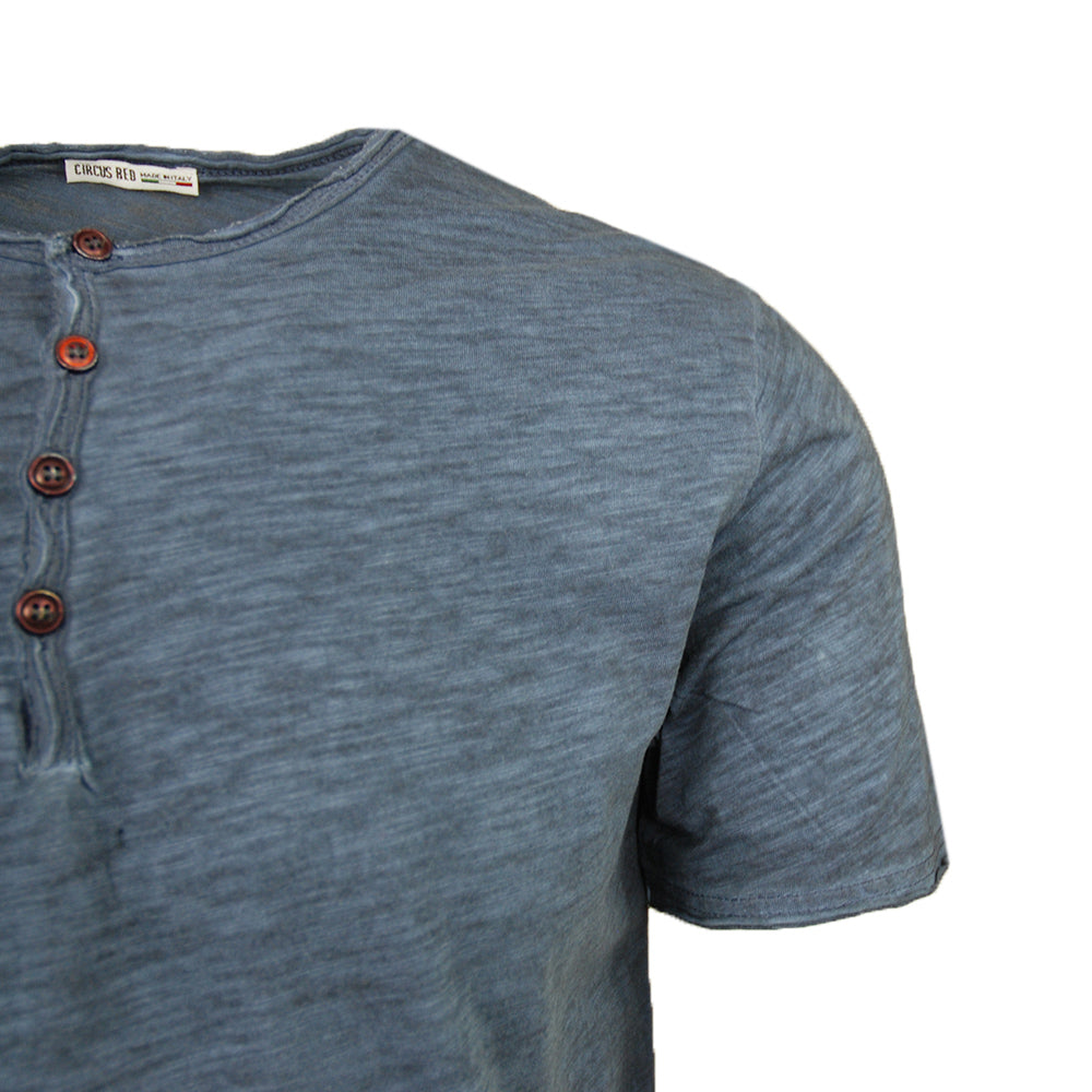 Blå t-shirt med knappar⎪ Circus Red