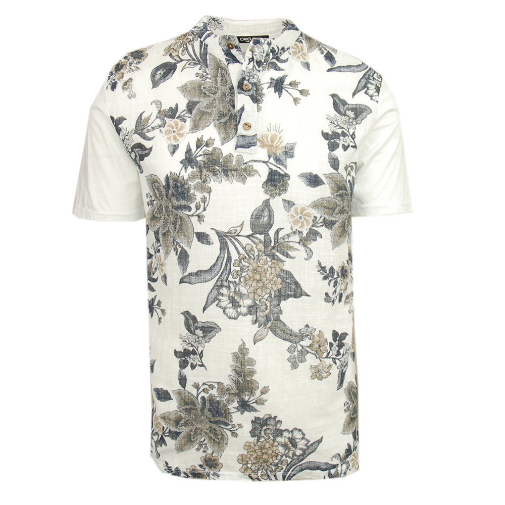 Weißes T-Shirt mit dunkelblauem Muster ⎪ Circus Red