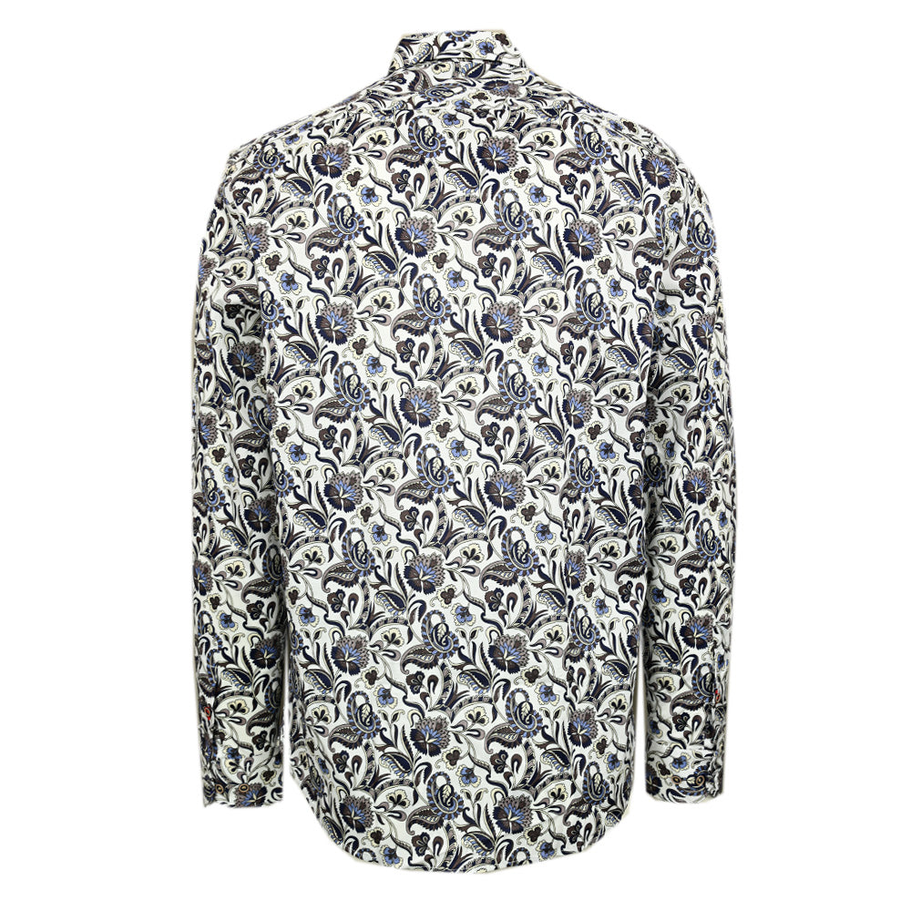 White Dress Shirt with Brown / Blue Pattern⎪ Lucera ⎪ Circus Red