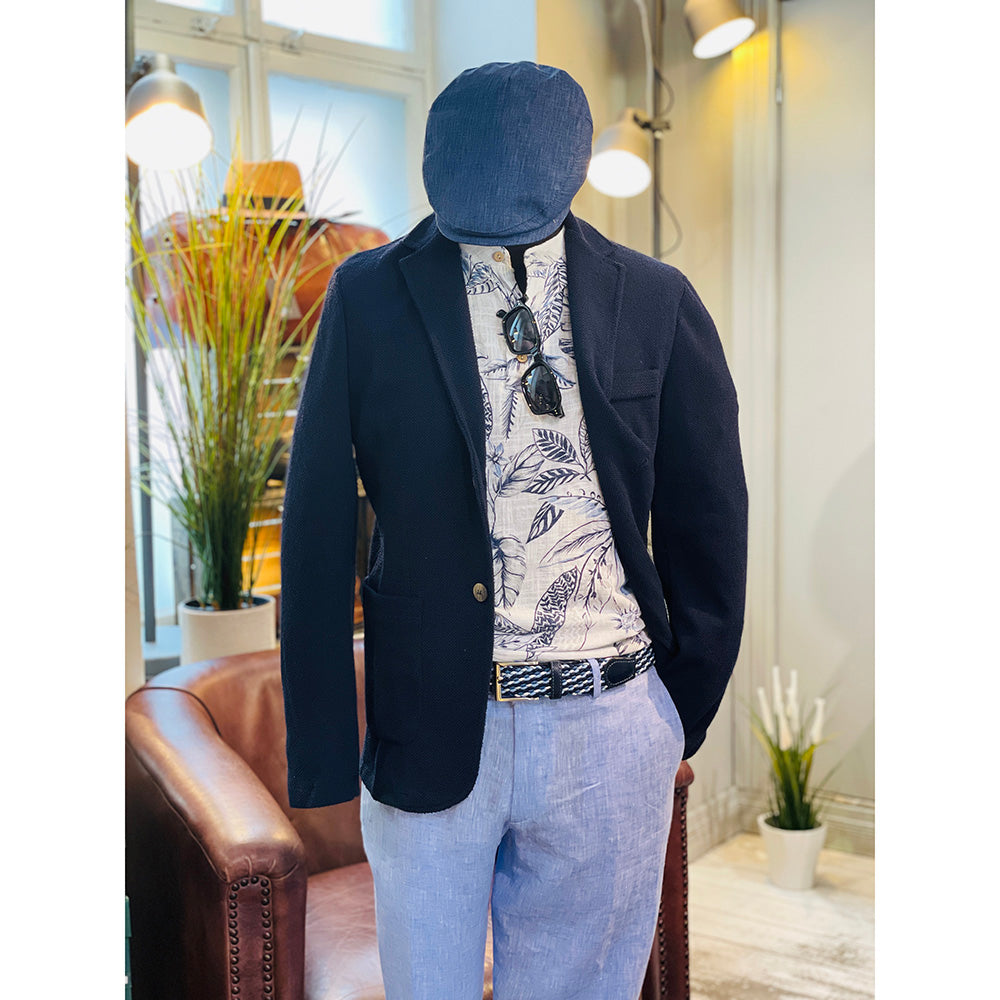 Mörkblå stickad blazer ⎪ Morterone ⎪ Circus Red