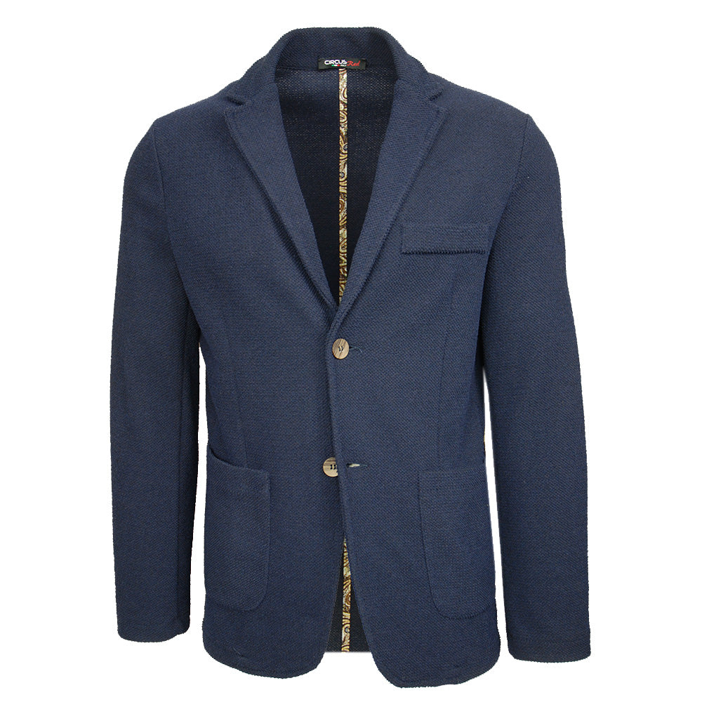 Mörkblå stickad blazer ⎪ Morterone ⎪ Circus Red