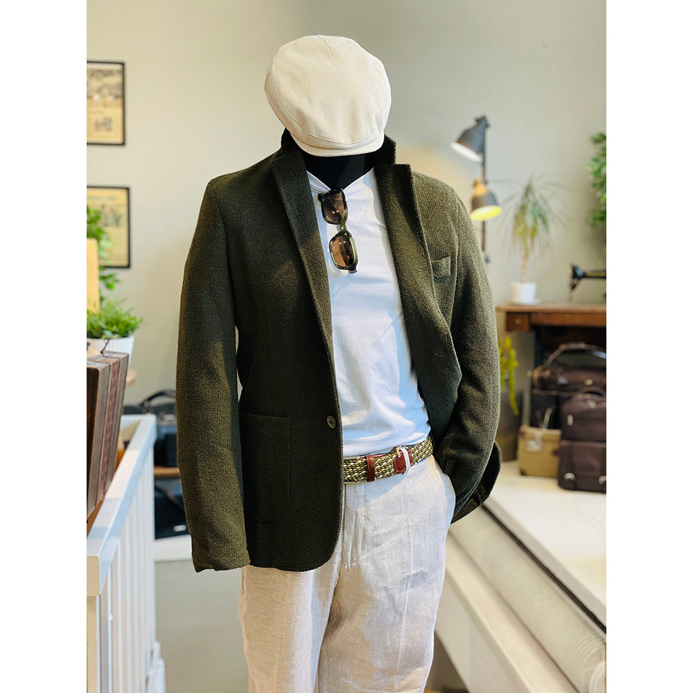 Dark olive green knit blazer ⎪ Morterone ⎪ Circus Red