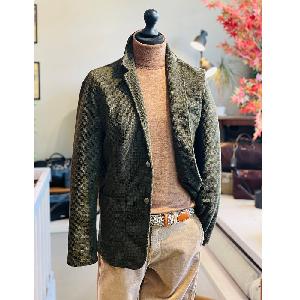 Mörk olivgrön stickad blazer ⎪ Morterone ⎪ Circus Red