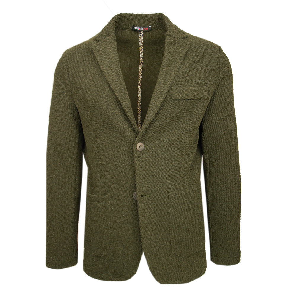 Mörk olivgrön stickad blazer ⎪ Morterone ⎪ Circus Red