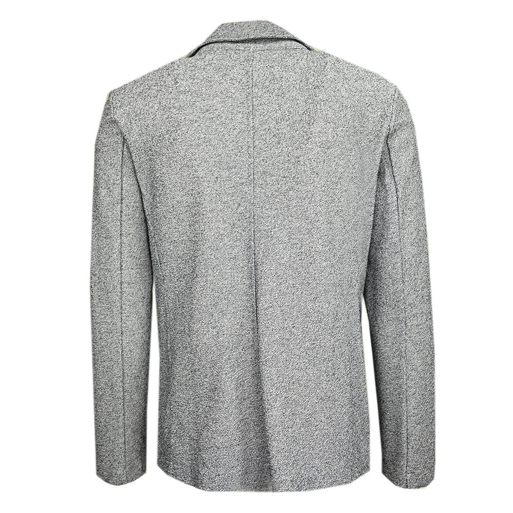 Blaugrauer Strickblazer ⎪ Morterone ⎪ Circus Red