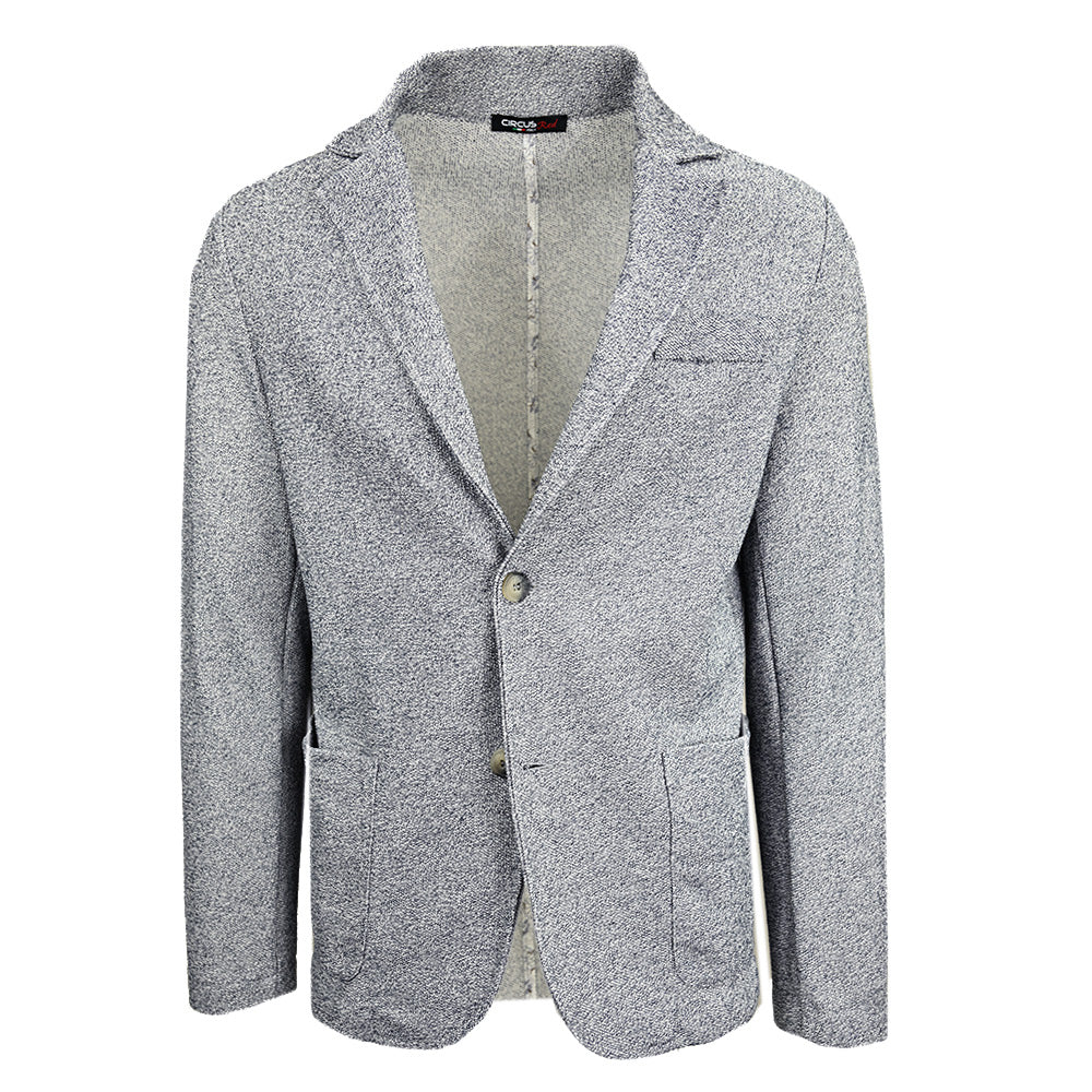 Blaugrauer Strickblazer ⎪ Morterone ⎪ Circus Red