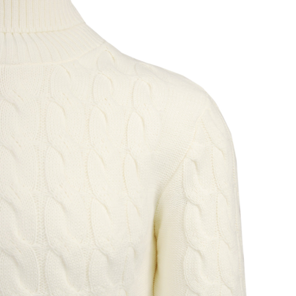 Weißer Zopfpullover mit Rollkragen ⎪ Turin ⎪ Circus Donati Fausto