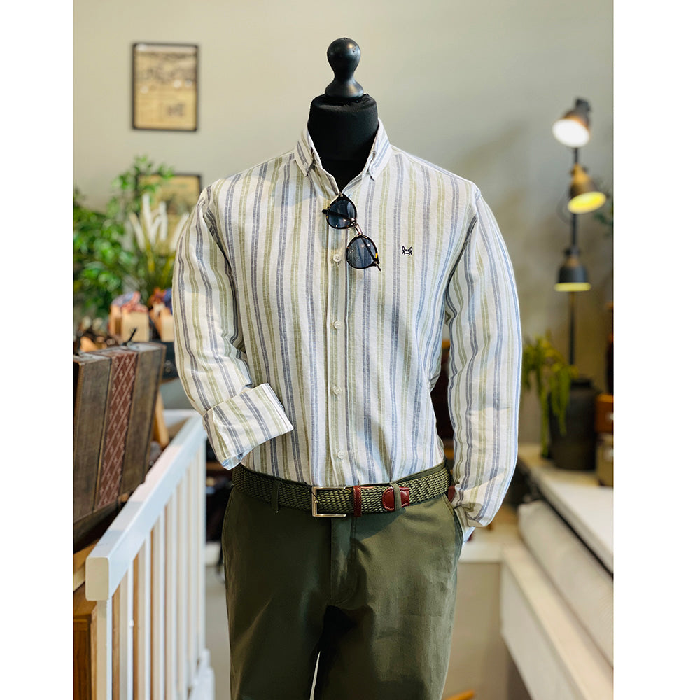 White striped linen shirt | C. Mikelo