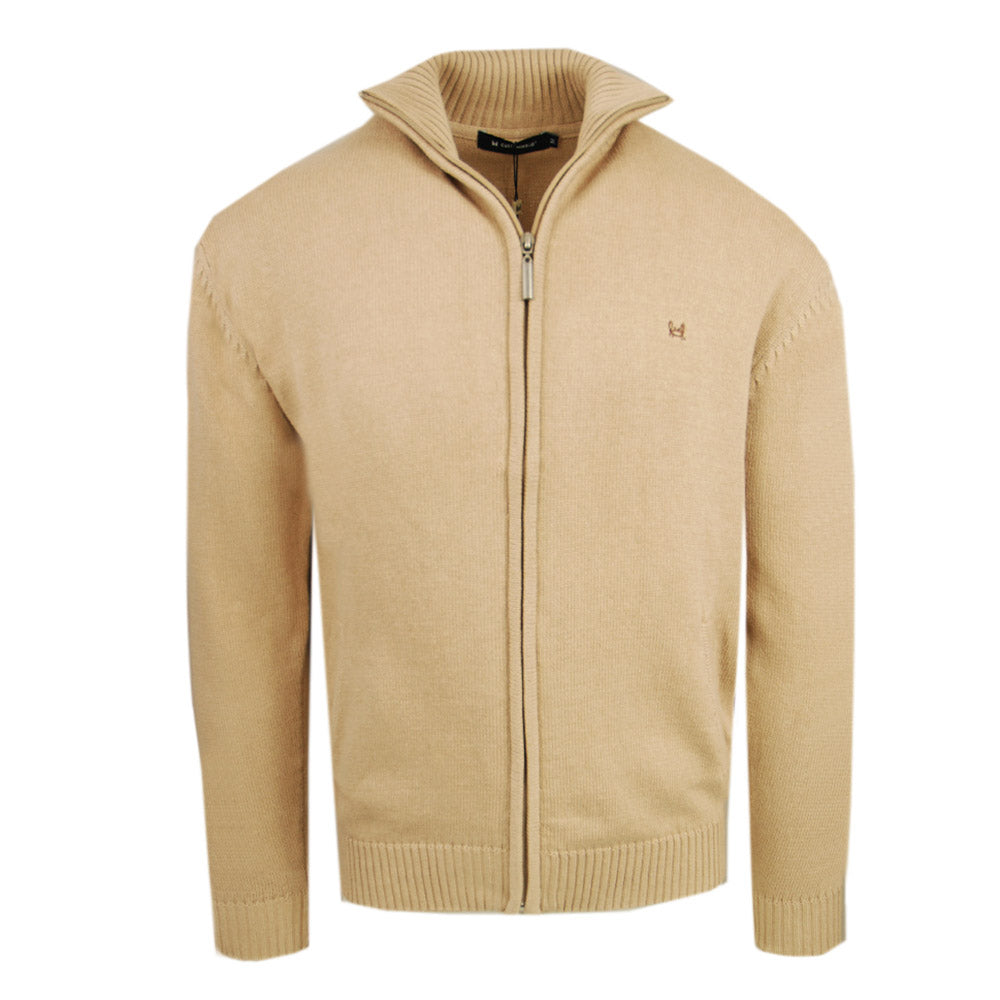 Hellbraune Strickjacke mit Reißverschluss ⎪ Manuel ⎪C. Mikelo