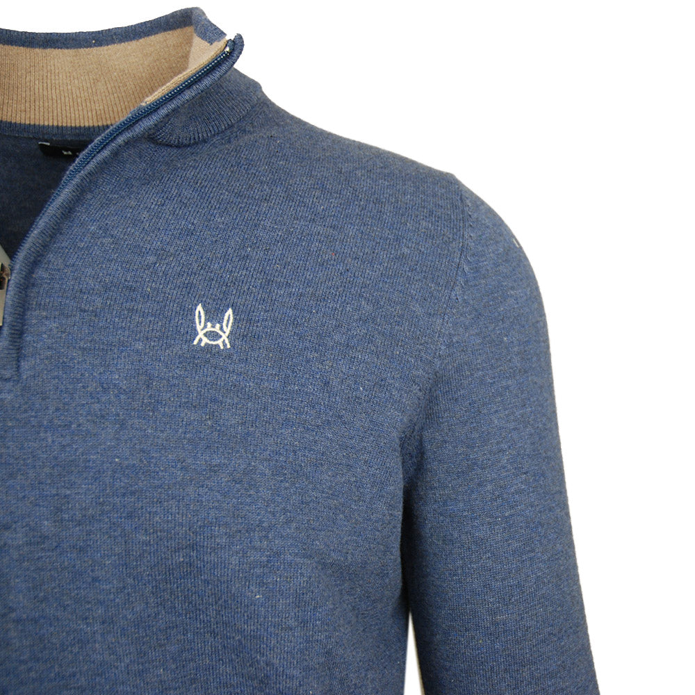 Blauer Baumwollpullover mit Reißverschluss ⎪ Martin ⎪C. Mikelo