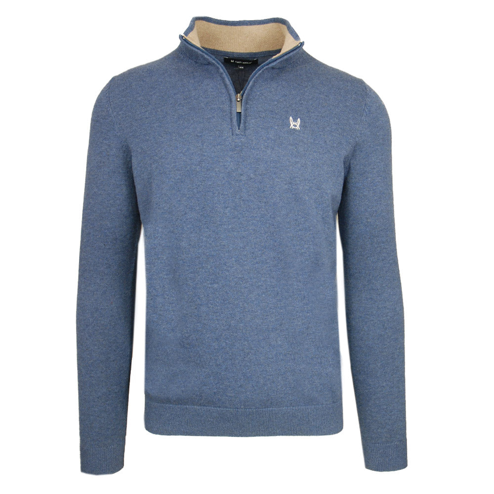 Blauer Baumwollpullover mit Reißverschluss ⎪ Martin ⎪C. Mikelo