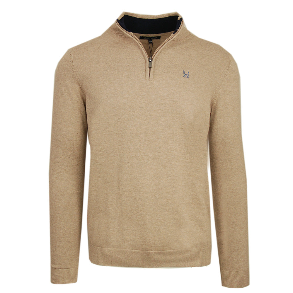 Beige knit sweater with zipper⎪ Men's sweaters⎪ Saarni GB