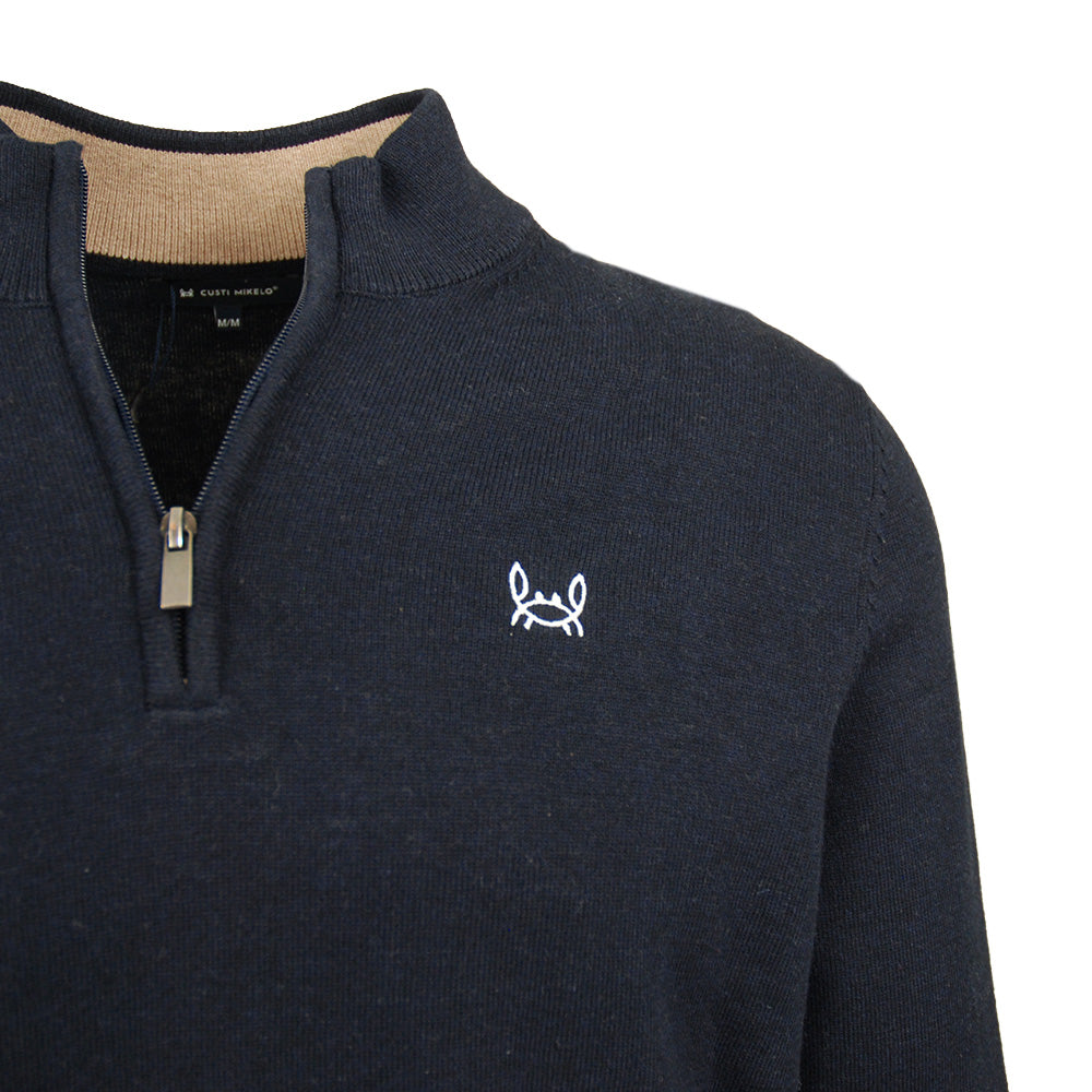 Blauer Baumwollpullover mit Reißverschluss ⎪ Martin ⎪C. Mikelo