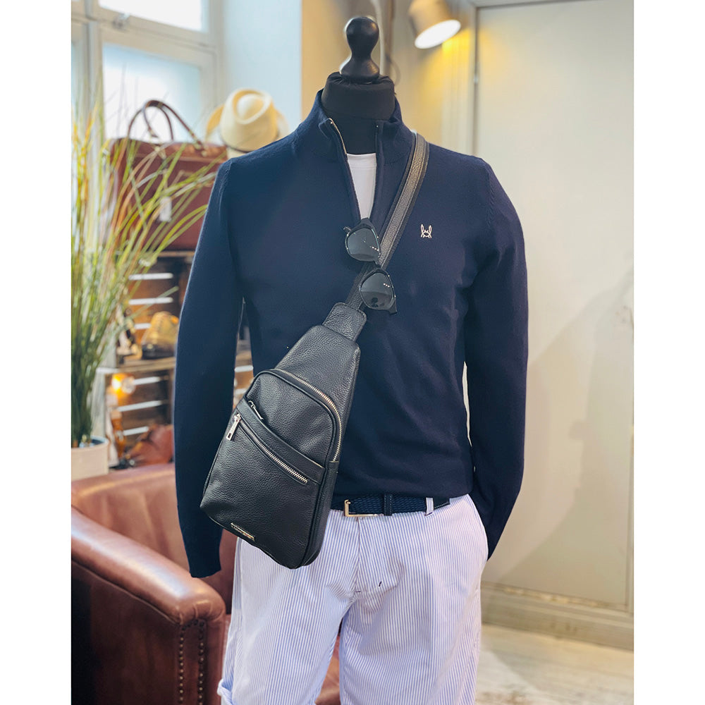 Black crossbody leather bag ⎪ Albert ⎪ Tuscany Leather
