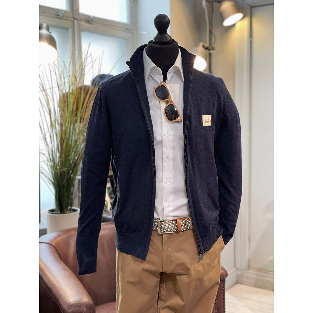 Beige Strickjacke mit Reißverschluss ⎪ Mateo ⎪C. Mikelo