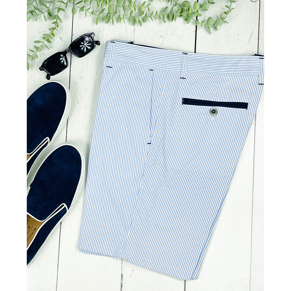 Hellblaue gestreifte Shorts ⎪ Valencia Bermuda ⎪ C. Mikelo