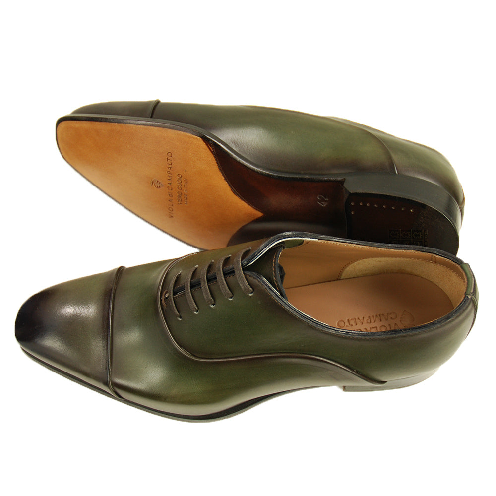 Tummanvihreä nahkakenkä ⎪ Cap Toe Oxford ⎪ Cerruti Sergio