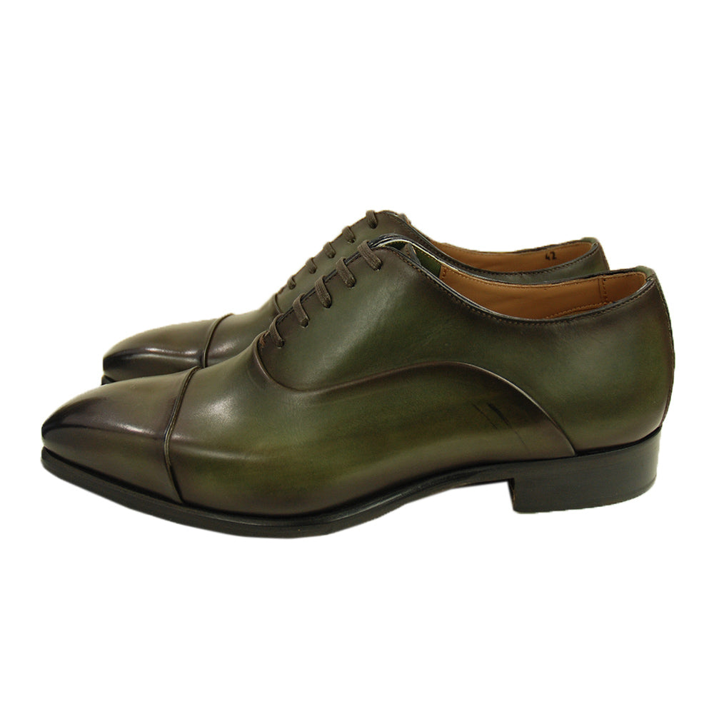 Tummanvihreä nahkakenkä ⎪ Cap Toe Oxford ⎪ Cerruti Sergio