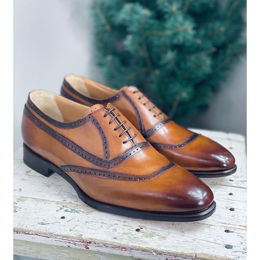 Brown leather shoe ⎪ Brogue Oxford ⎪ Cerruti Sergio