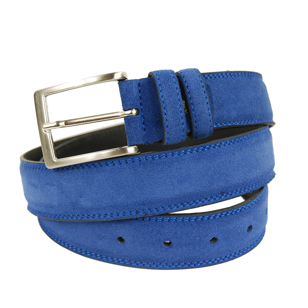 Blue suede belt⎪ De Gregorio