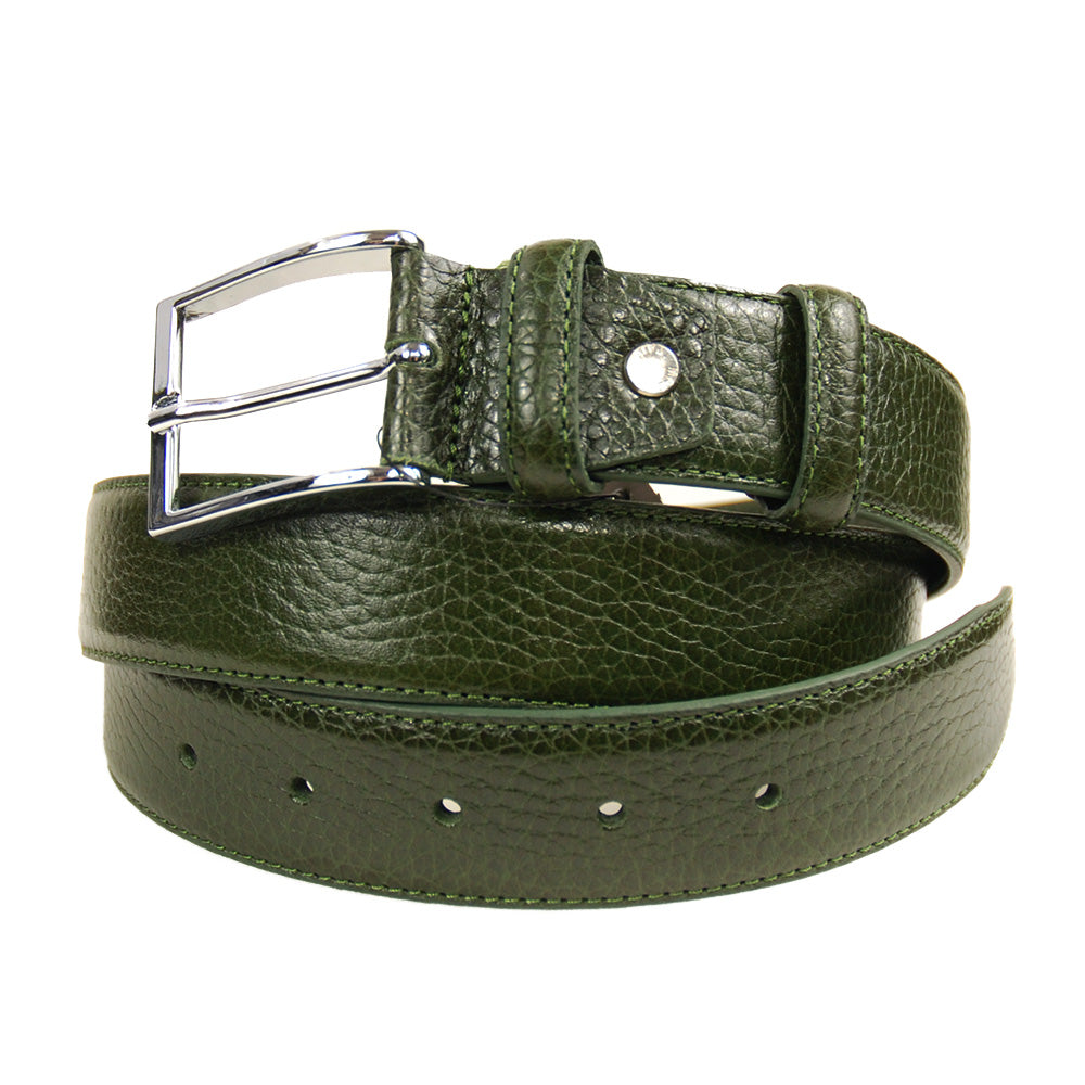 Dark Green Leather Belt ⎪ De Gregorio