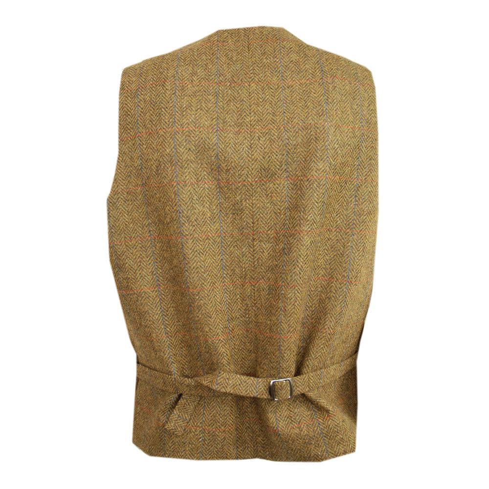 Vaaleanruskea ruudullinen tweed- liivi ⎪ Mucros Weavers