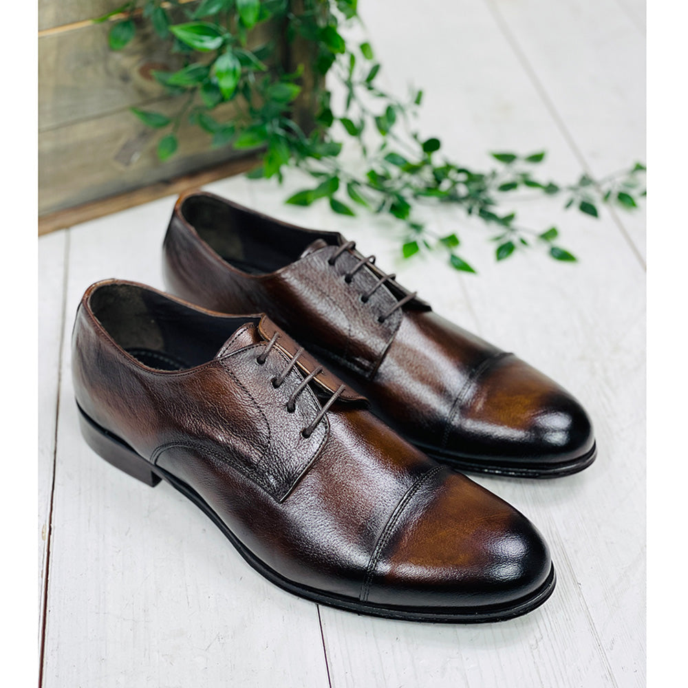 Ruskea nahkakenkä⎪ Cap Toe Derby ⎪ Rennella