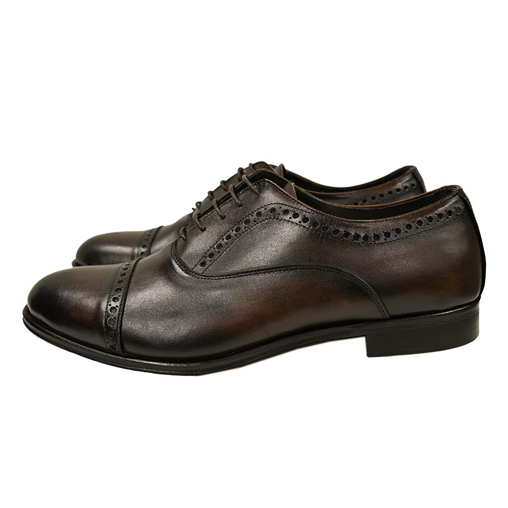 Tummanruskea nahkakenkä⎪ Cap Toe Brogue Oxford ⎪ Rennella