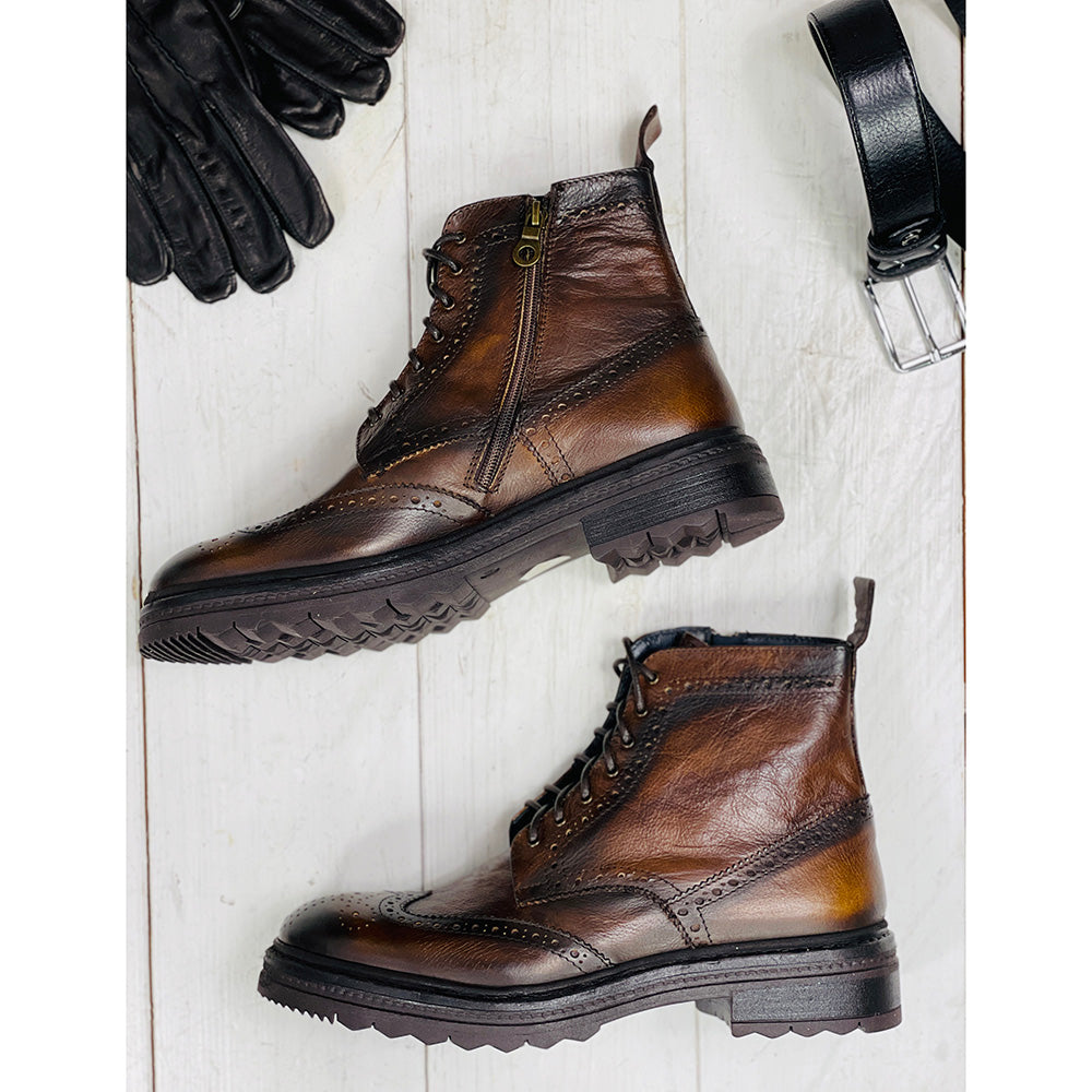 Ruskea nauhallinen varsikenkä ⎪ Brogue ⎪ Rennella