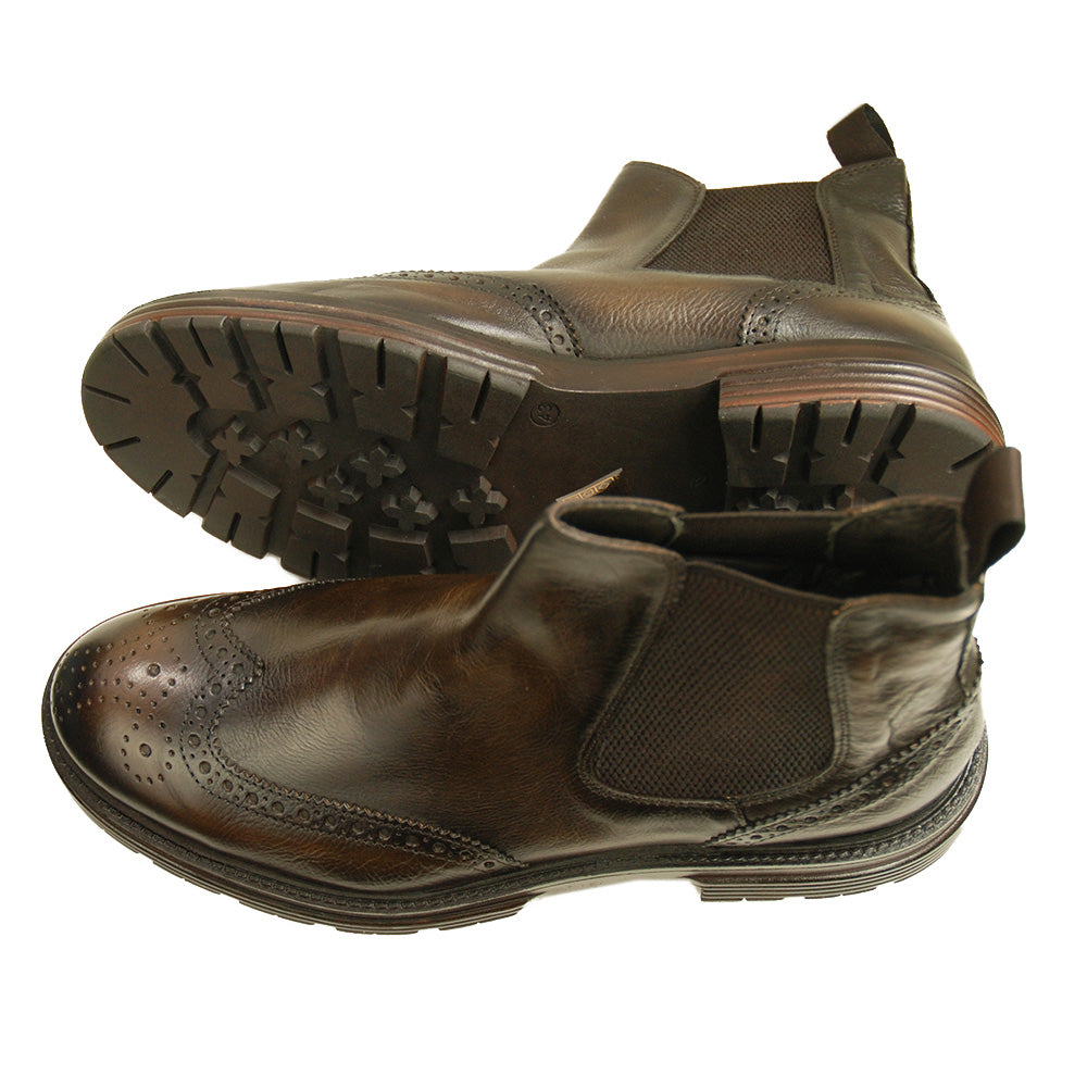 Mörkbrun känga⎪ Brogue Chelsea Boot ⎪ Rennella