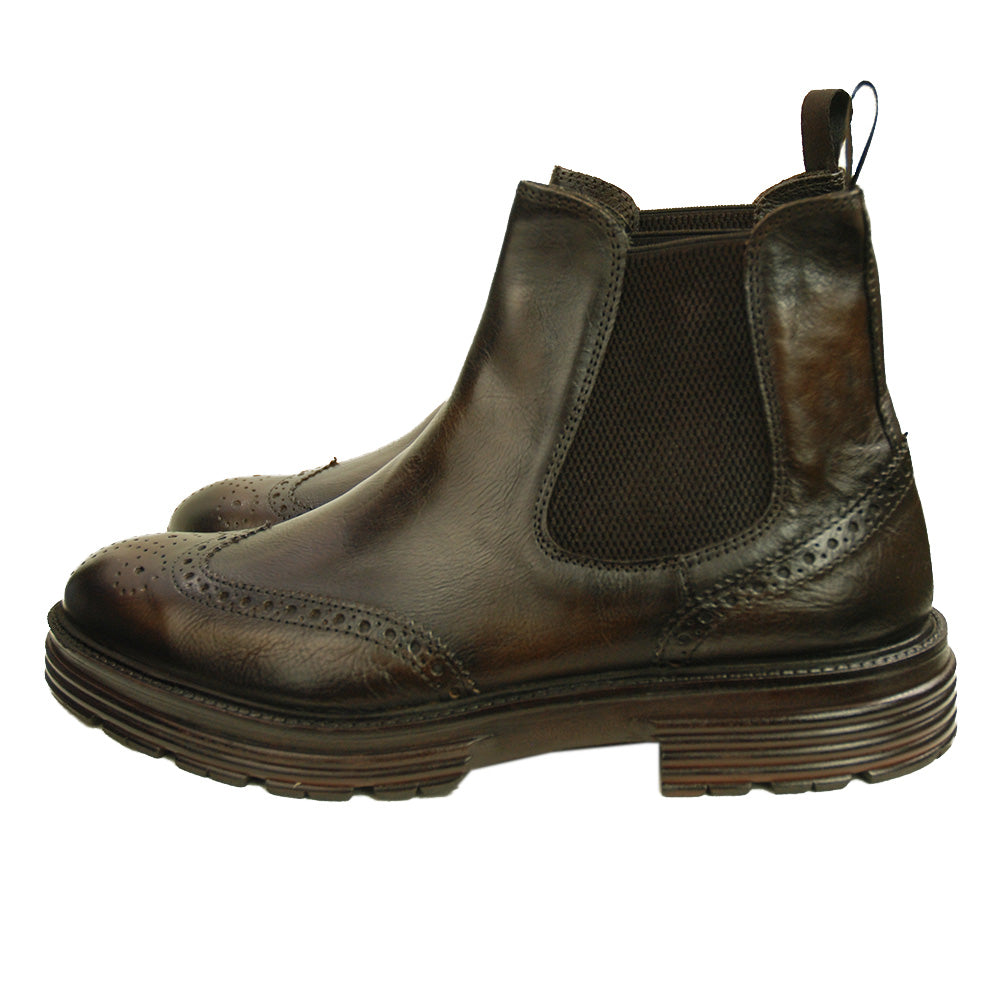 Mörkbrun känga⎪ Brogue Chelsea Boot ⎪ Rennella