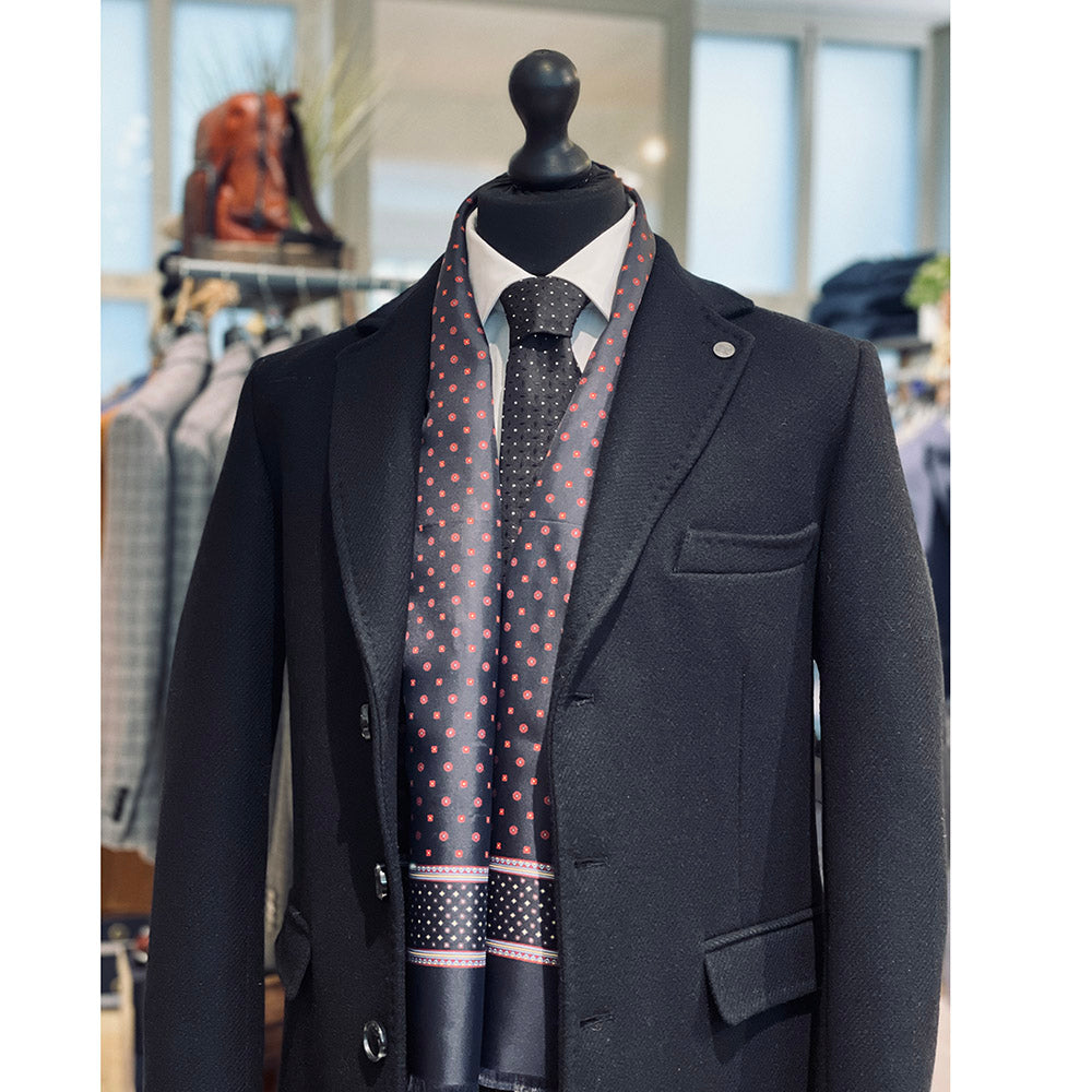 Black silk scarf with wool lining⎪ Giorgio Redaelli