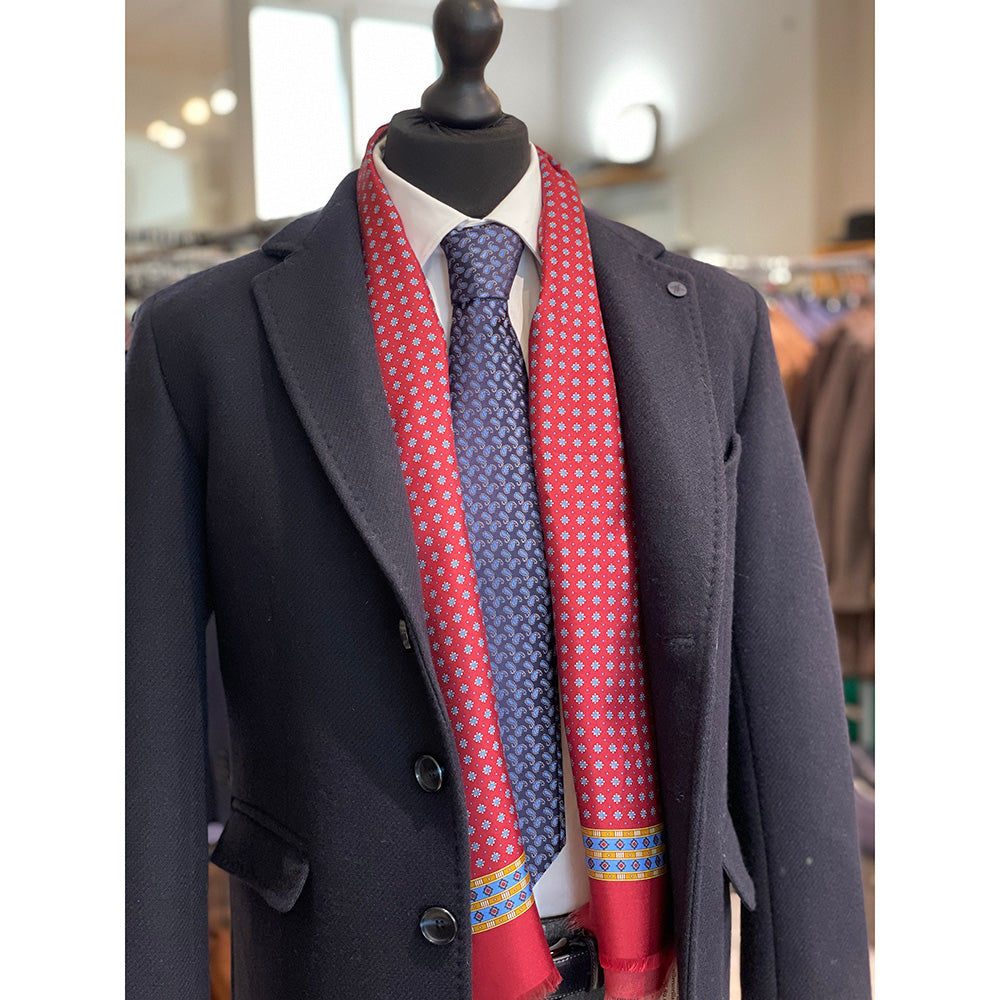 Dark red silk scarf with wool lining⎪ Giorgio Redaelli