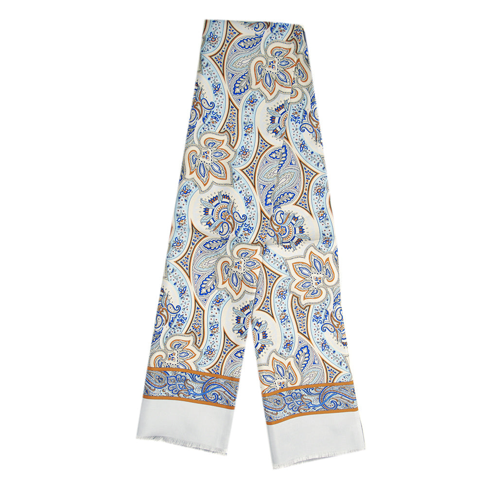 Light grey silk scarf with wool lining⎪ Giorgio Redaelli