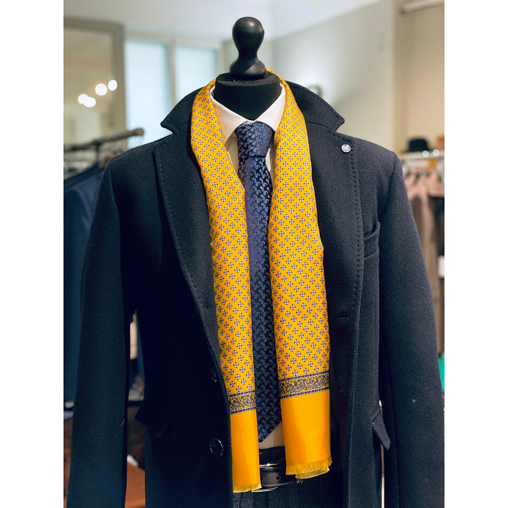 Gul sidenscarf med ullfoder ⎪ Giorgio Redaelli