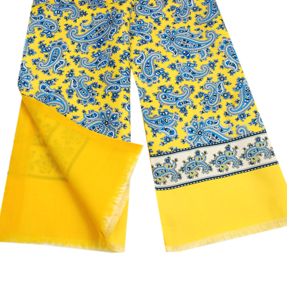 Yellow paisley silk scarf with wool lining ⎪ Giorgio Redaelli