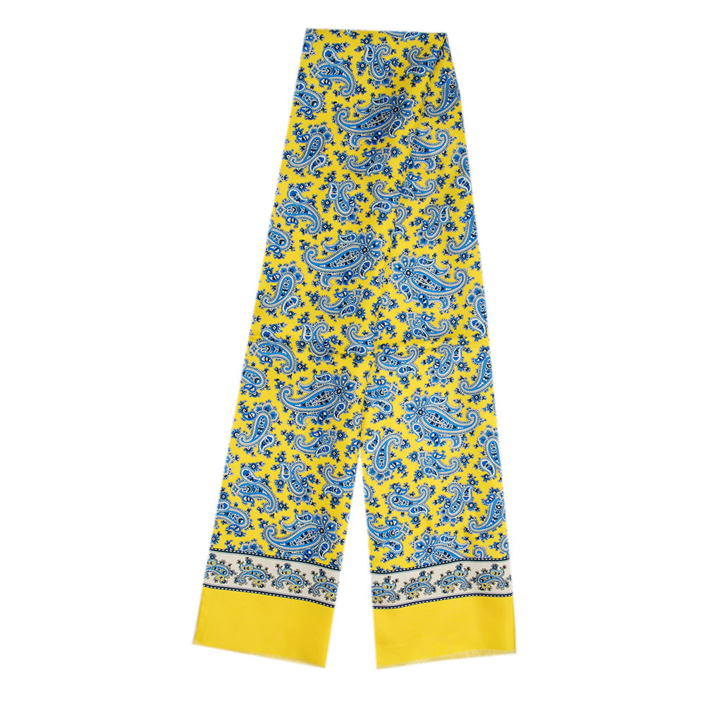 Yellow paisley silk scarf with wool lining ⎪ Giorgio Redaelli