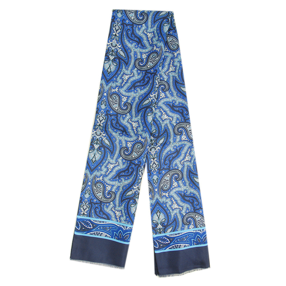 Dark blue silk scarf with wool lining ⎪ Blevio ⎪ Giorgio Redaelli