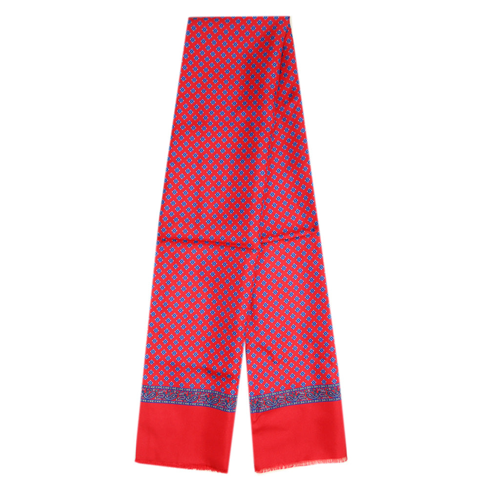 Red patterned silk scarf with wool lining ⎪ Giorgio Redaelli