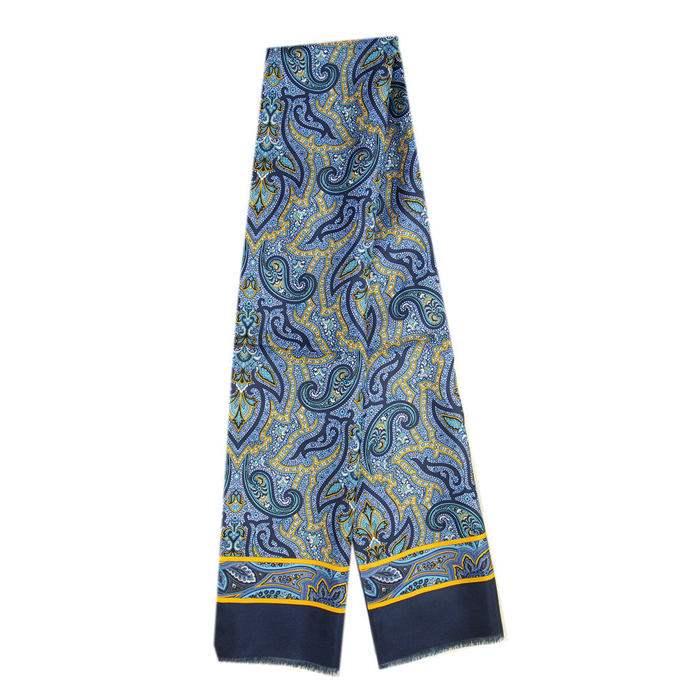 Red patterned silk scarf with wool lining ⎪ Giorgio Redaelli