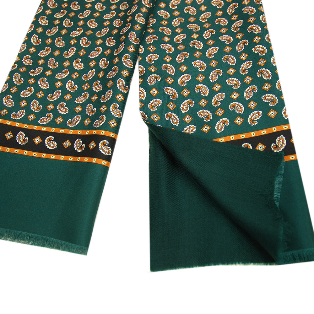 Red patterned silk scarf with wool lining ⎪ Giorgio Redaelli