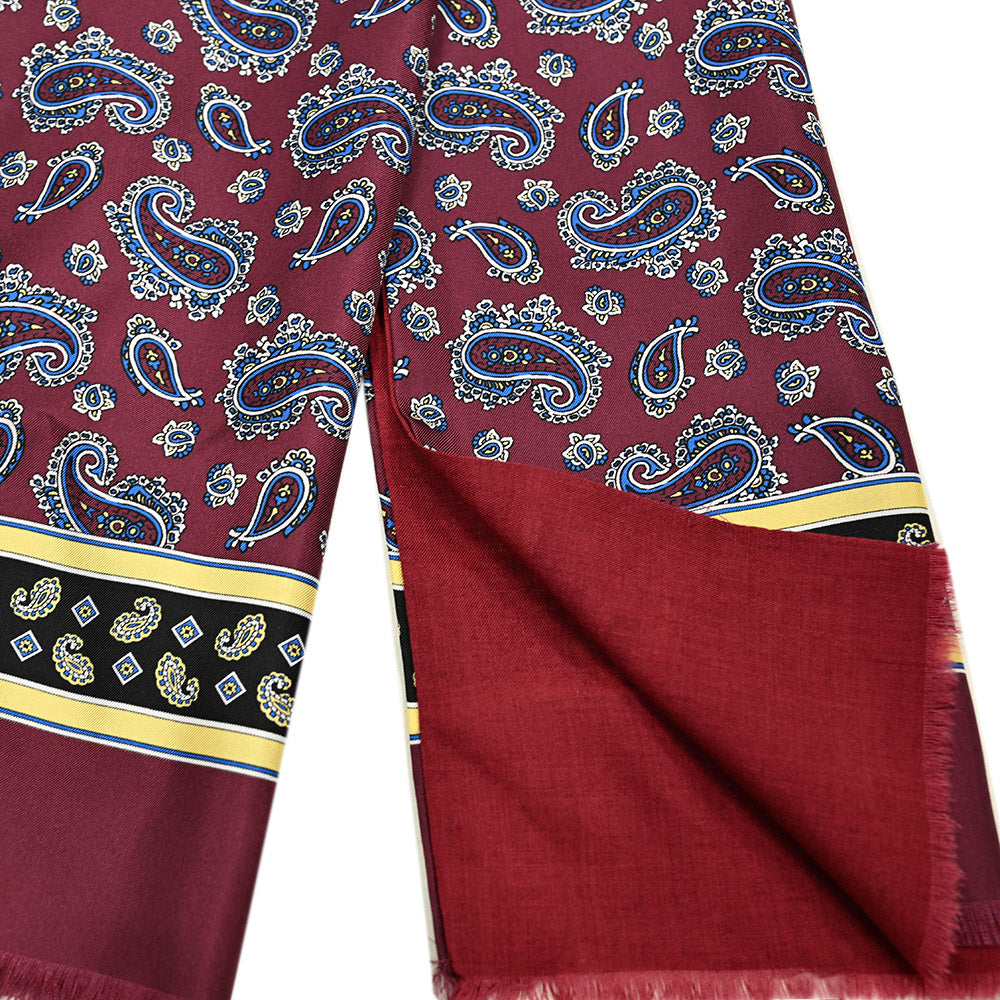 Viininpunainen paisley silkkihuivi villavuorilla ⎪ Giorgio Redaelli