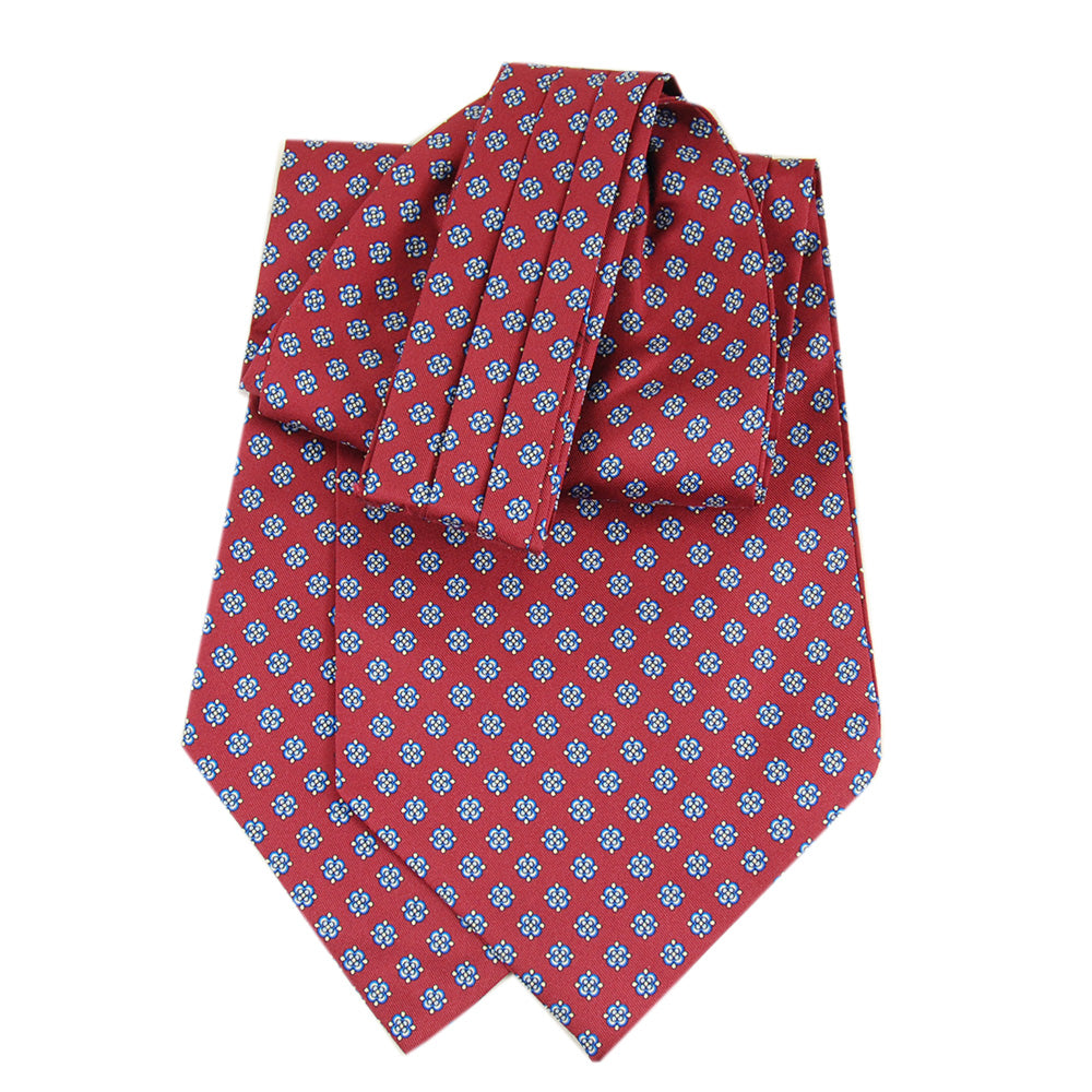 Burgundy patterned ascot scarf⎪ Saarnin boutique